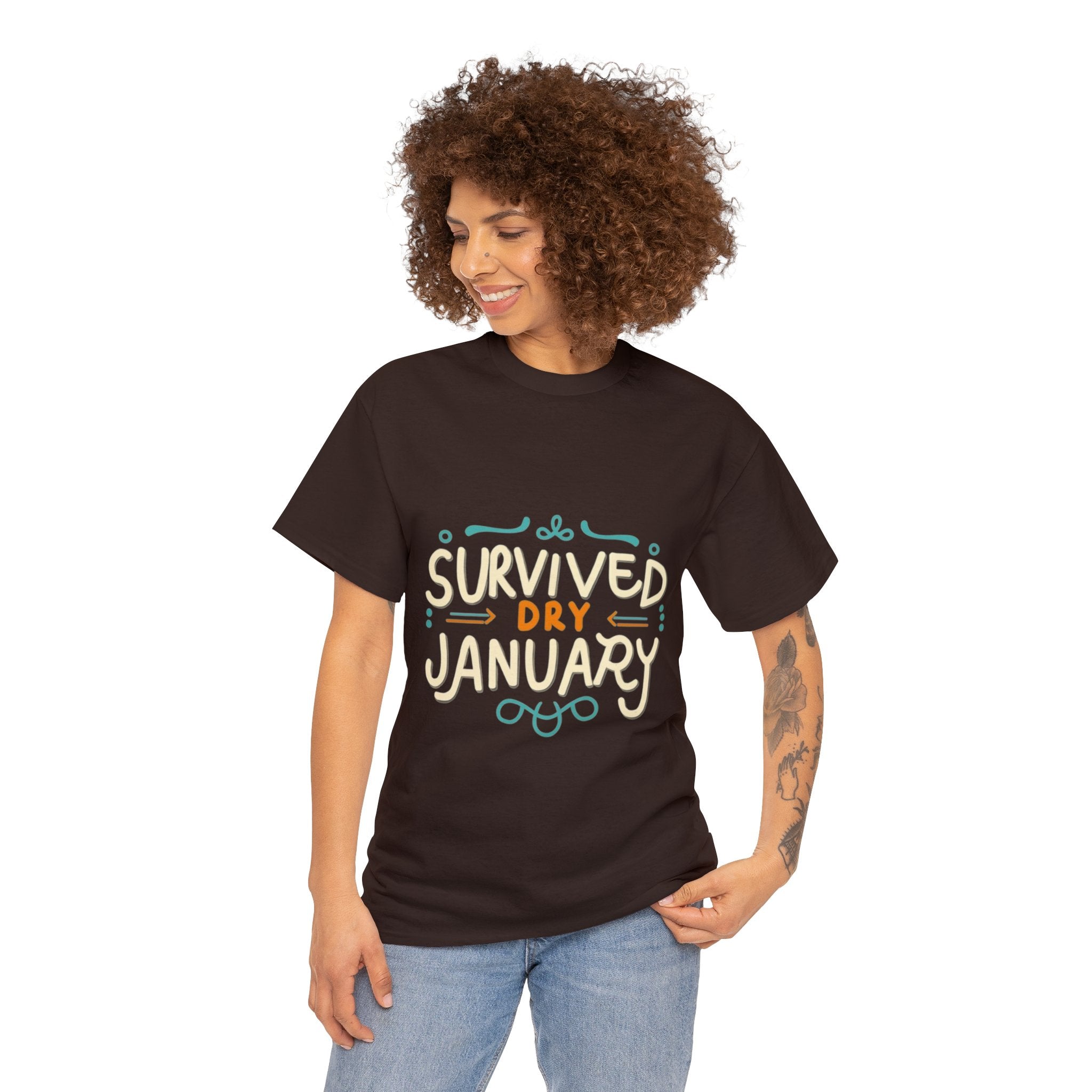 Survived Dry January - Unisex Heavy Cotton Tee