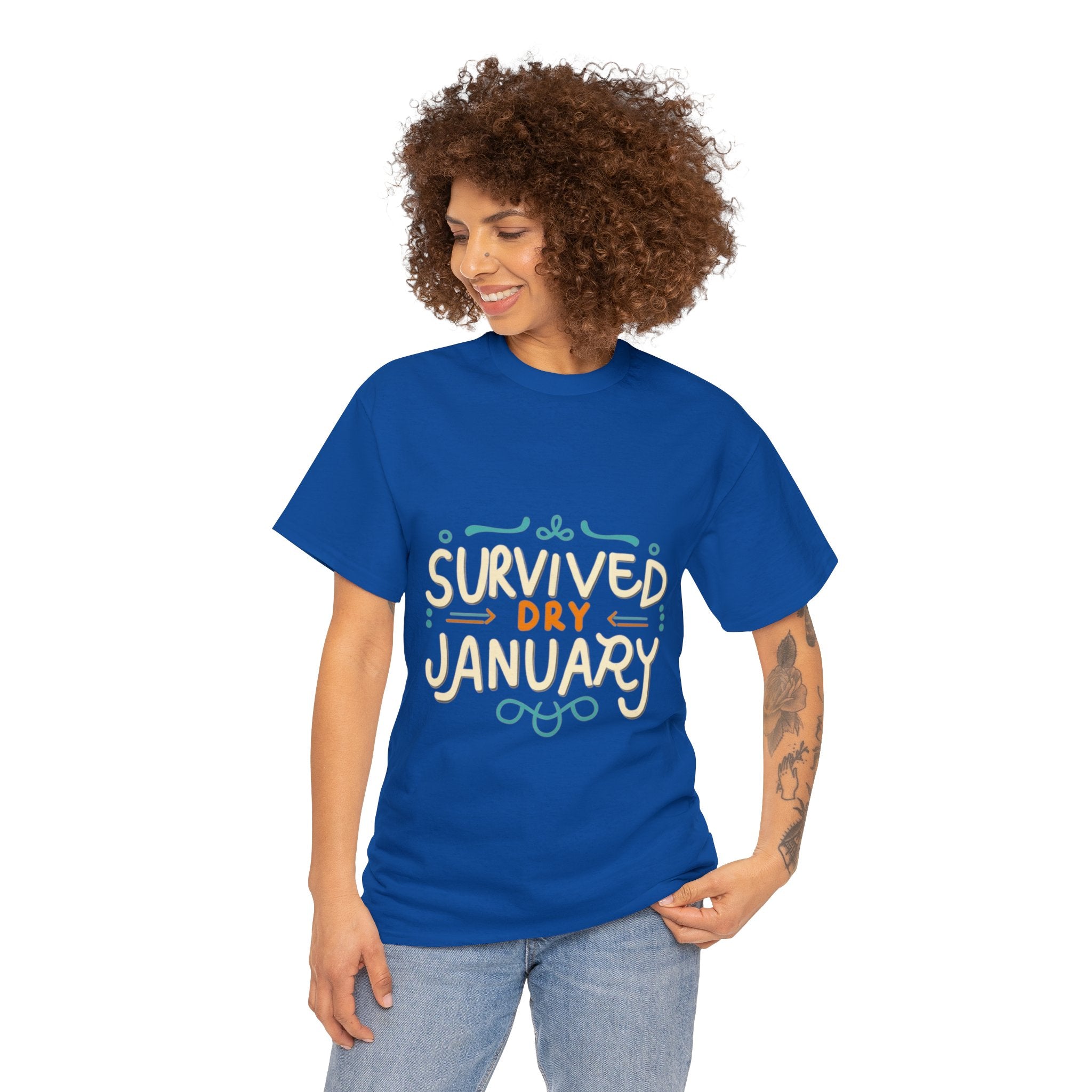 Survived Dry January - Unisex Heavy Cotton Tee
