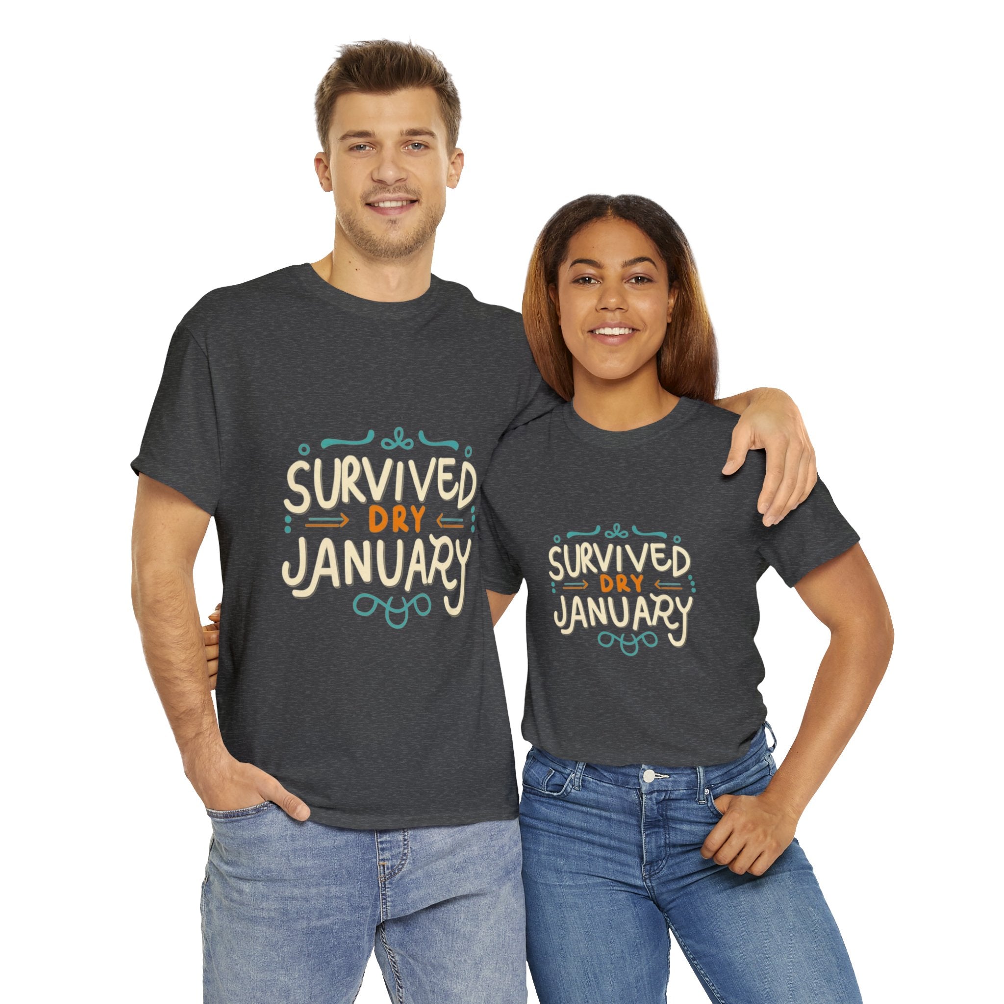 Survived Dry January - Unisex Heavy Cotton Tee