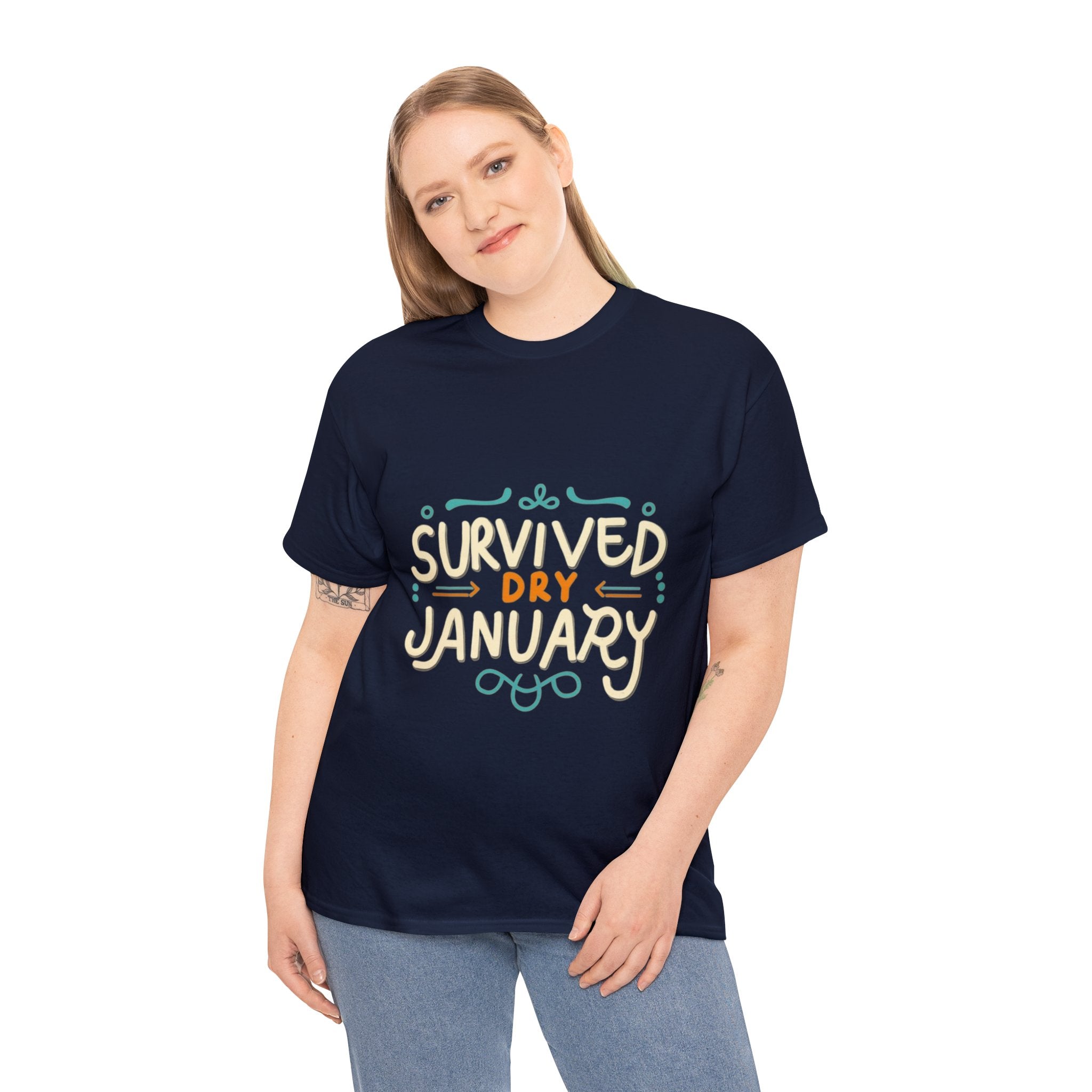 Survived Dry January - Unisex Heavy Cotton Tee