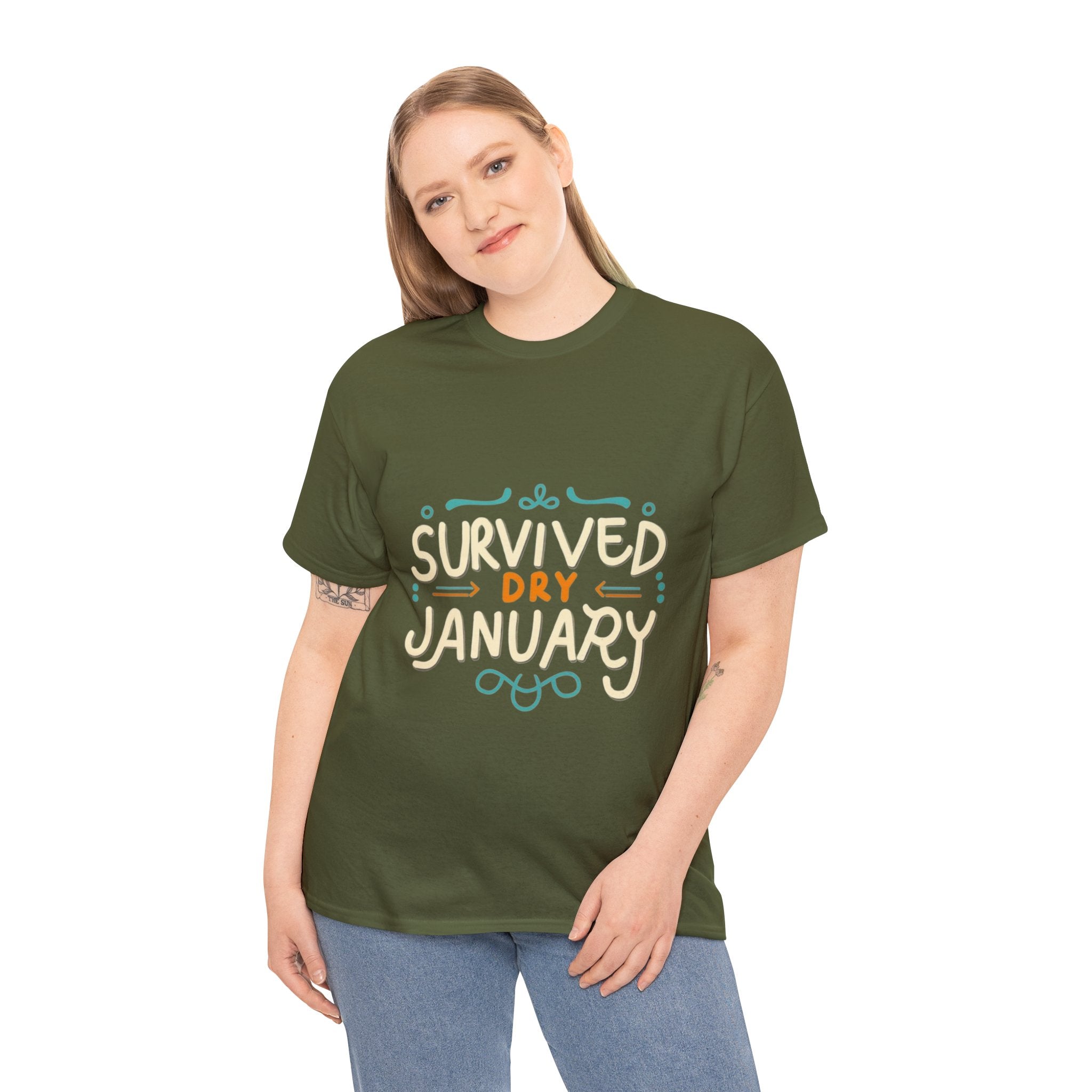 Survived Dry January - Unisex Heavy Cotton Tee