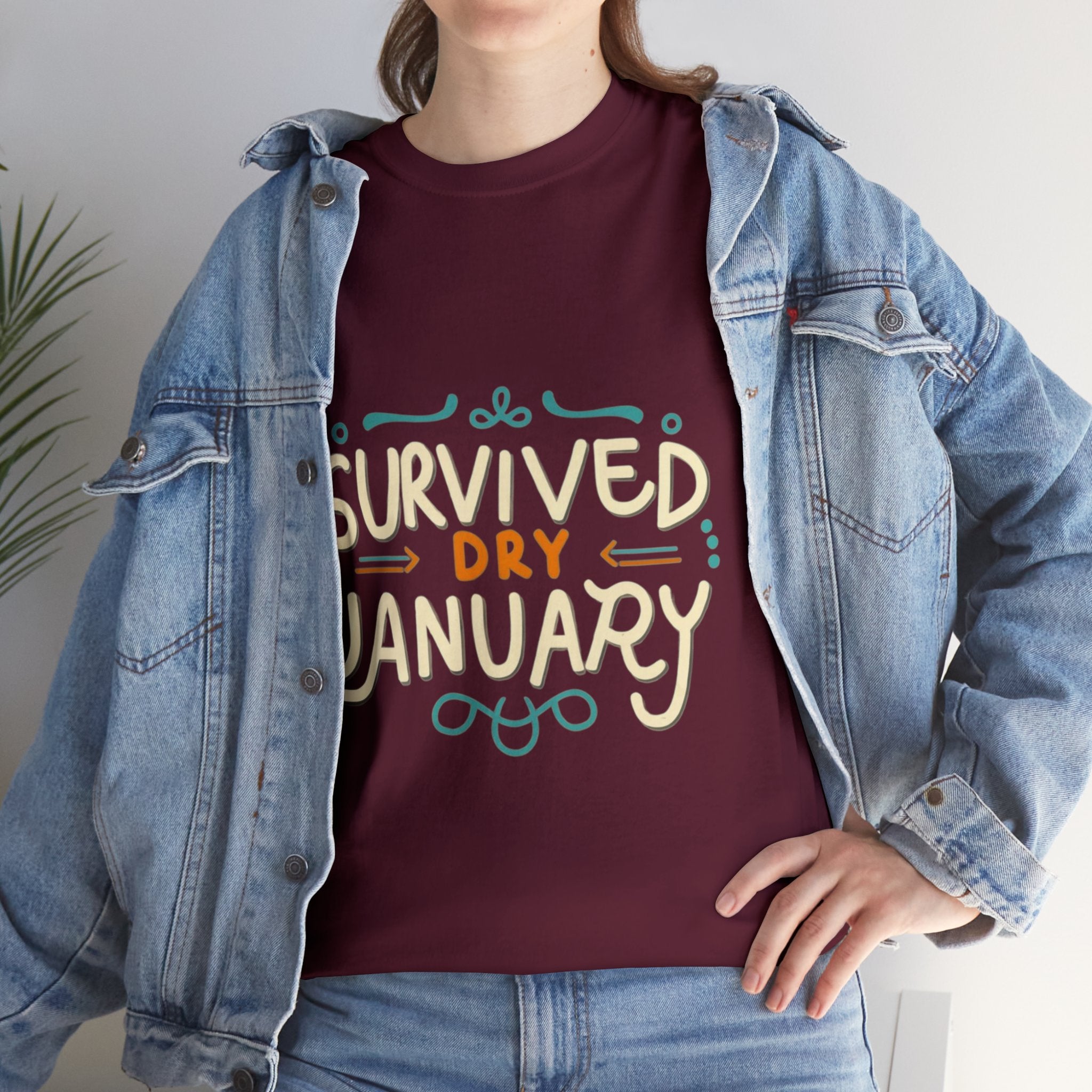 Survived Dry January - Unisex Heavy Cotton Tee