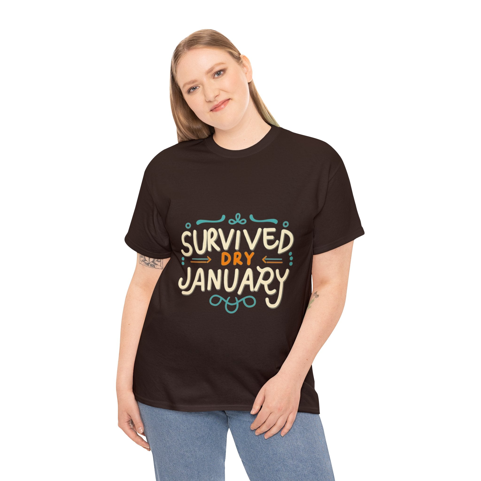 Survived Dry January - Unisex Heavy Cotton Tee