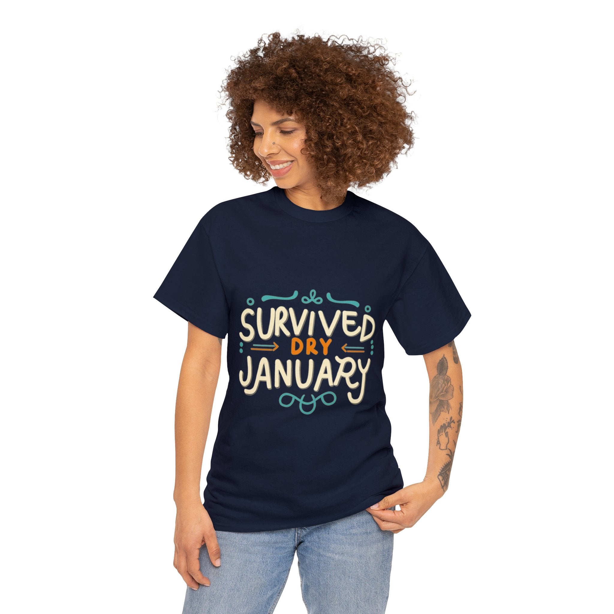 Survived Dry January - Unisex Heavy Cotton Tee