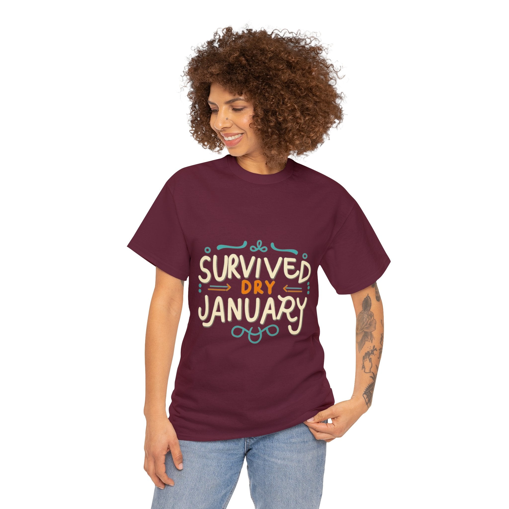 Survived Dry January - Unisex Heavy Cotton Tee