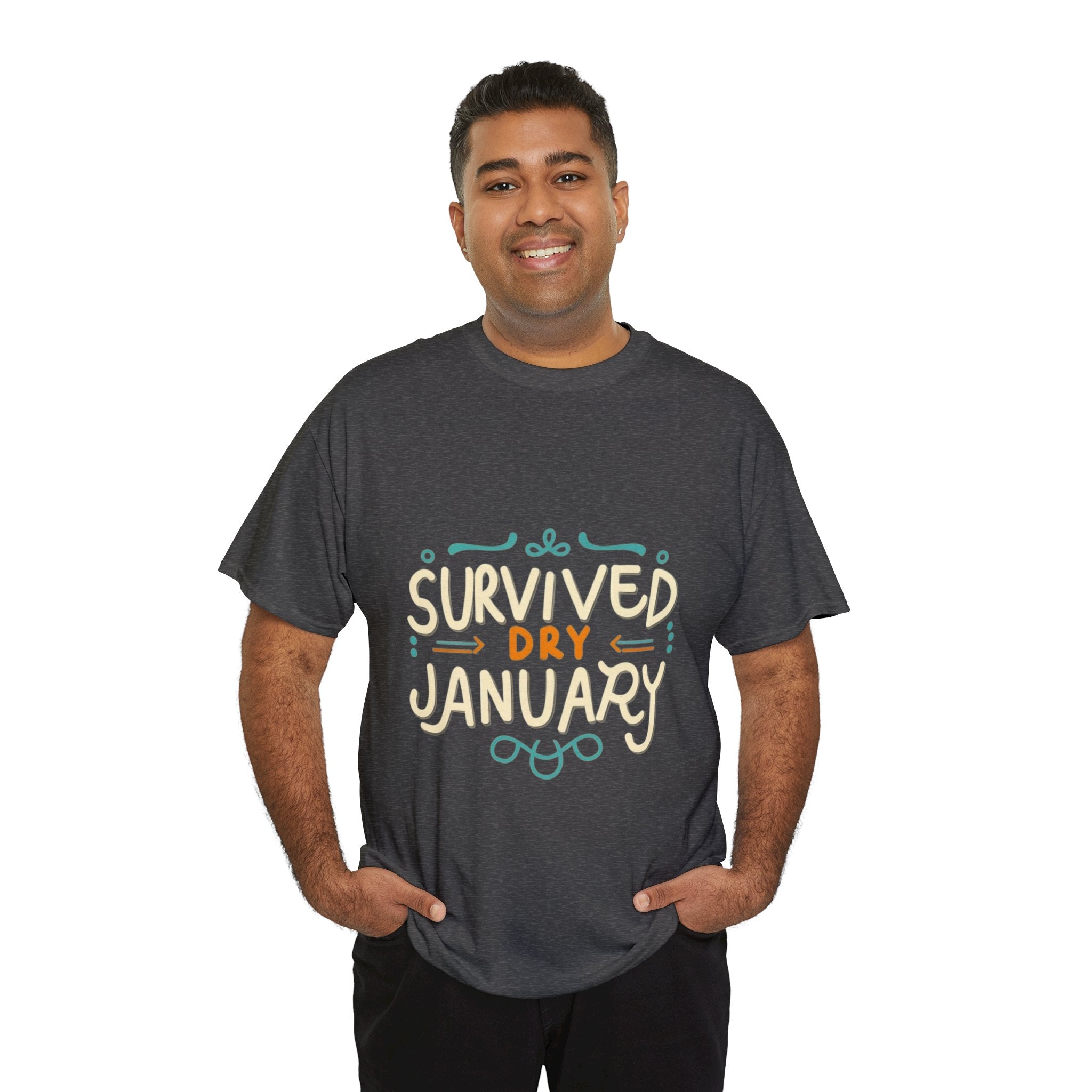 Survived Dry January - Unisex Heavy Cotton Tee