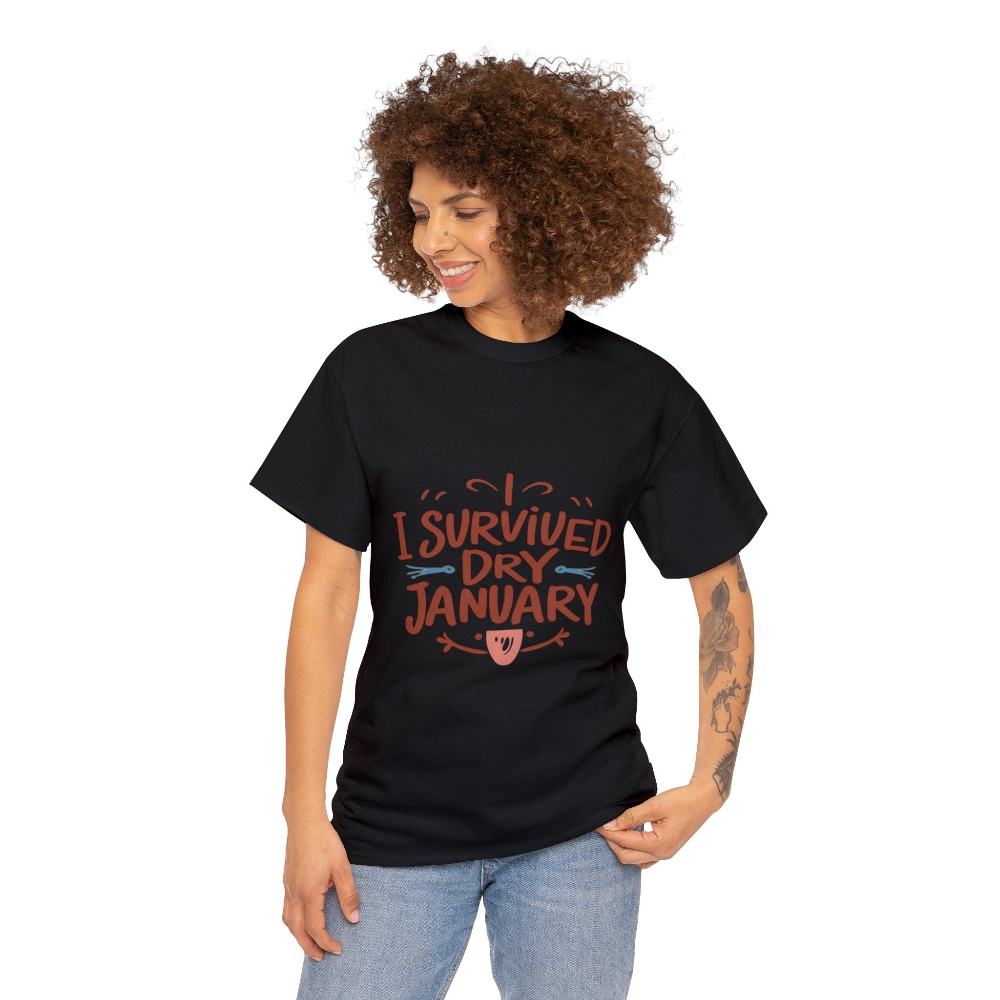 I Survived Dry January - Unisex Heavy Cotton Tee