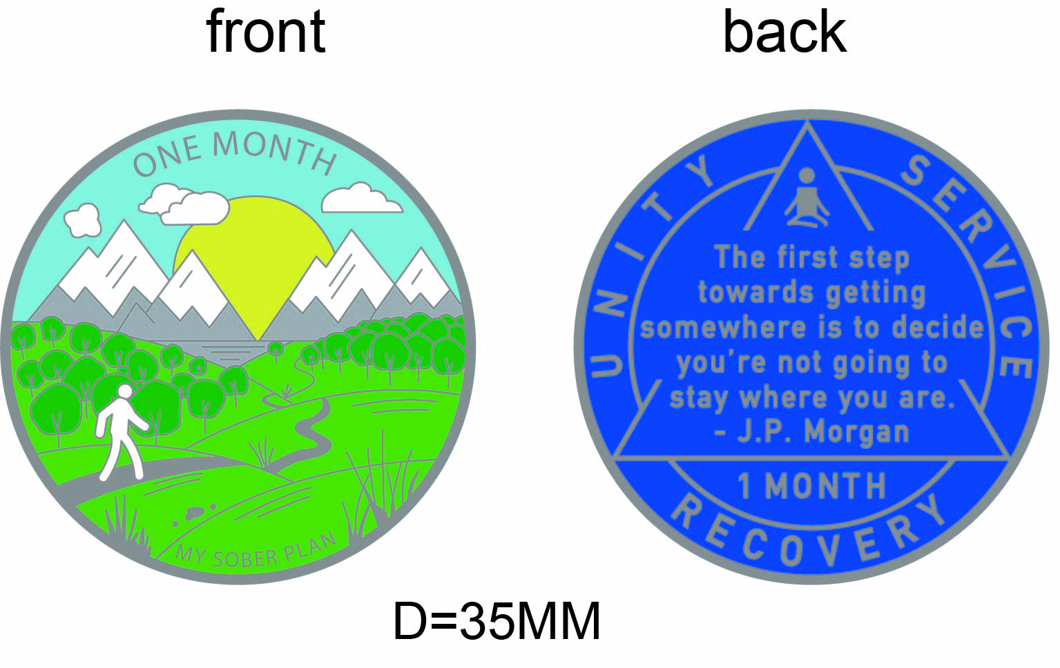 My Sober Plan - 1 Month Sobriety Chip