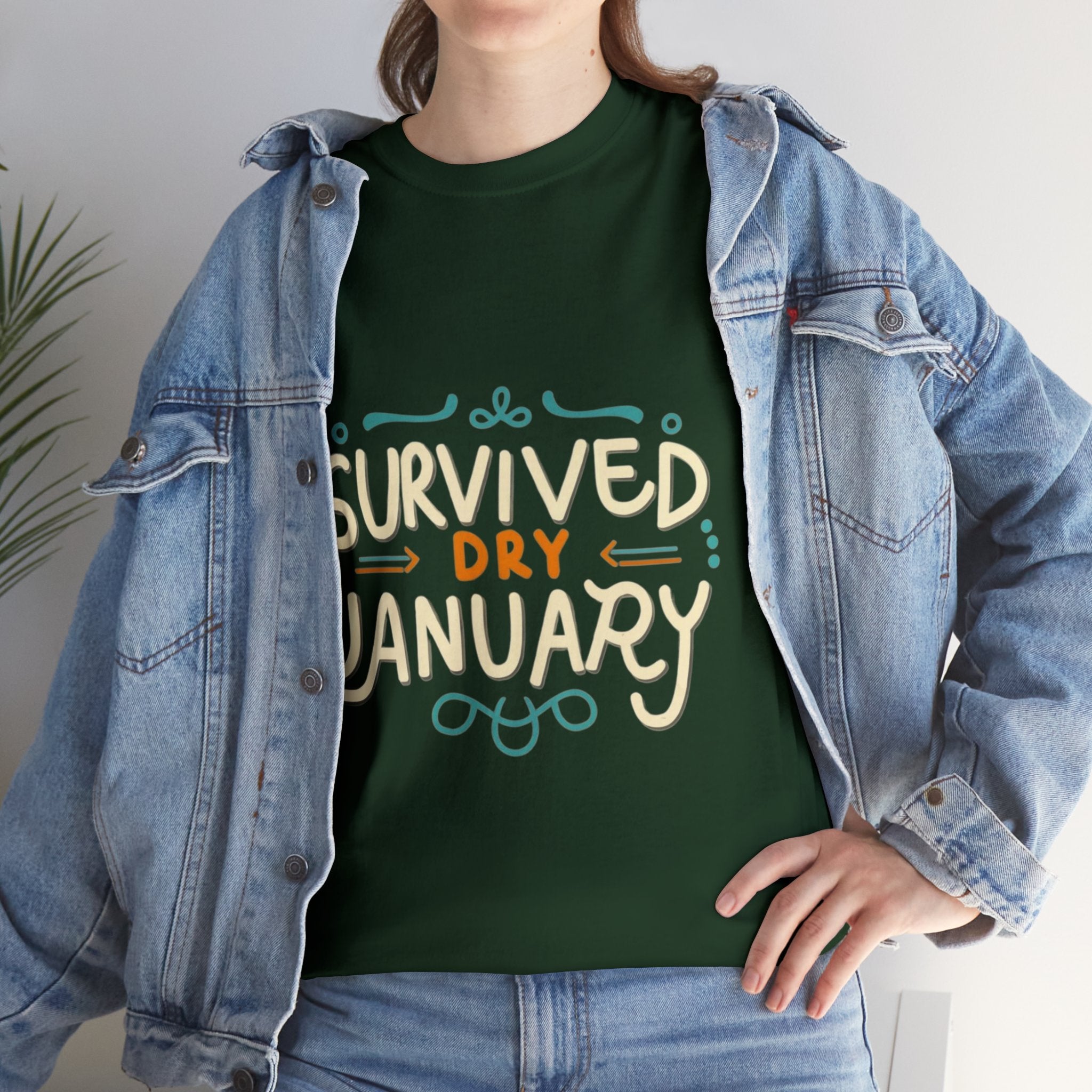 Survived Dry January - Unisex Heavy Cotton Tee