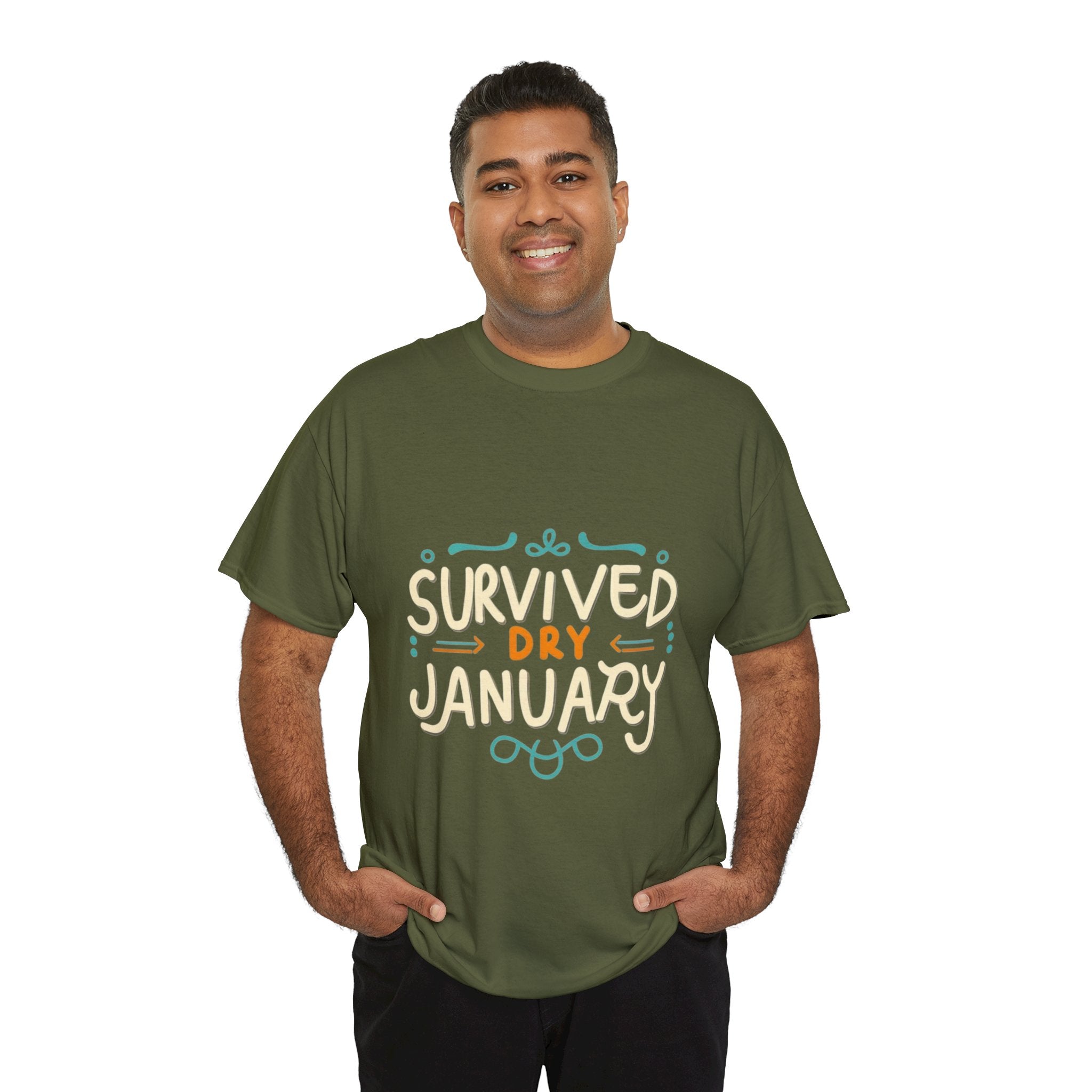 Survived Dry January - Unisex Heavy Cotton Tee
