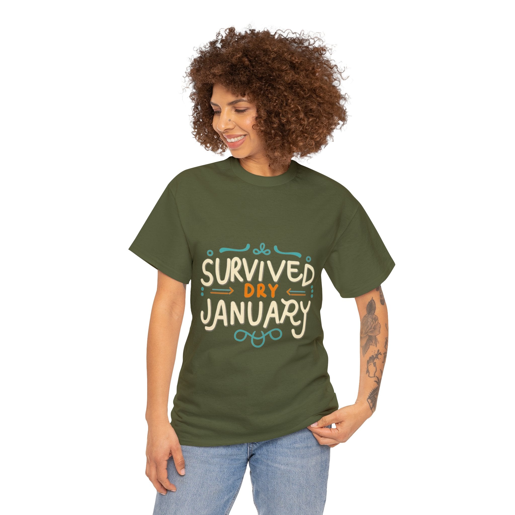 Survived Dry January - Unisex Heavy Cotton Tee