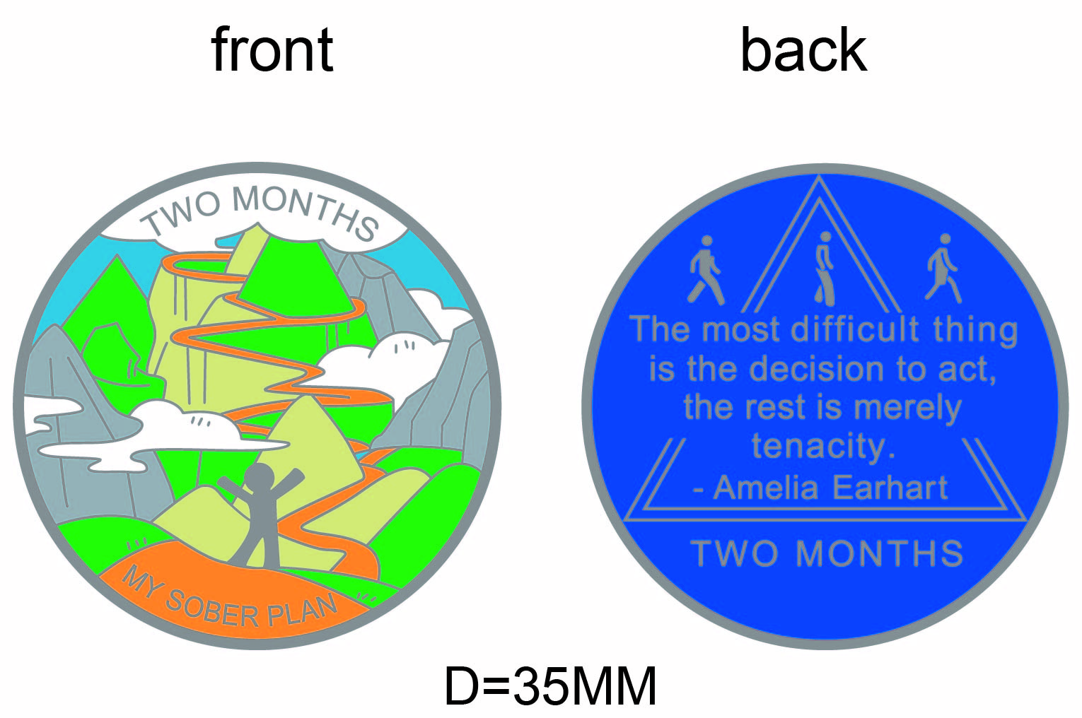 My Sober Plan - 2 Month Sobriety Chip