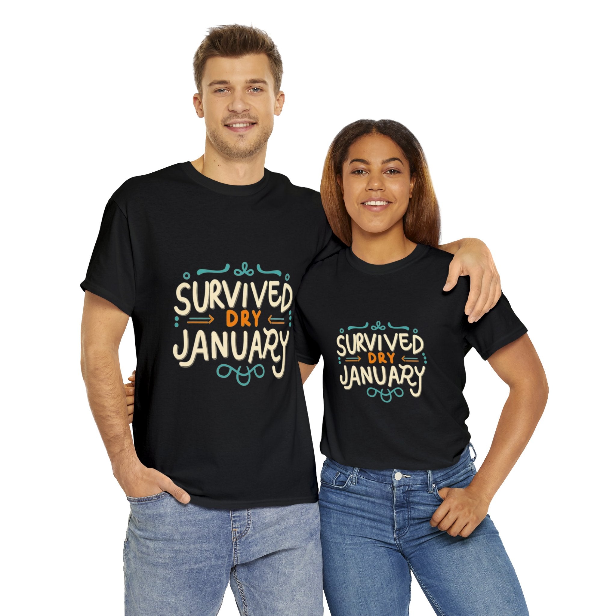 Survived Dry January - Unisex Heavy Cotton Tee