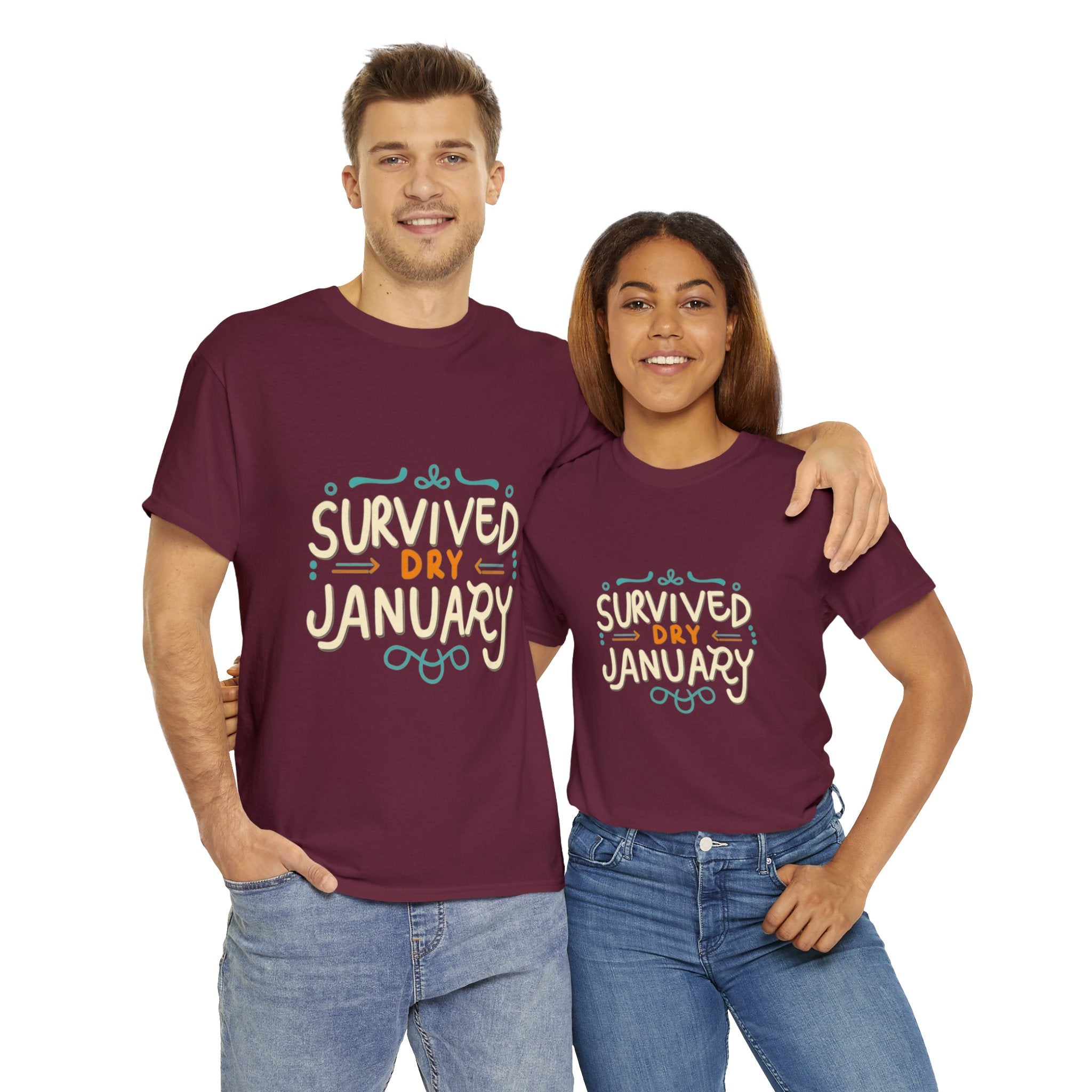 Survived Dry January - Unisex Heavy Cotton Tee