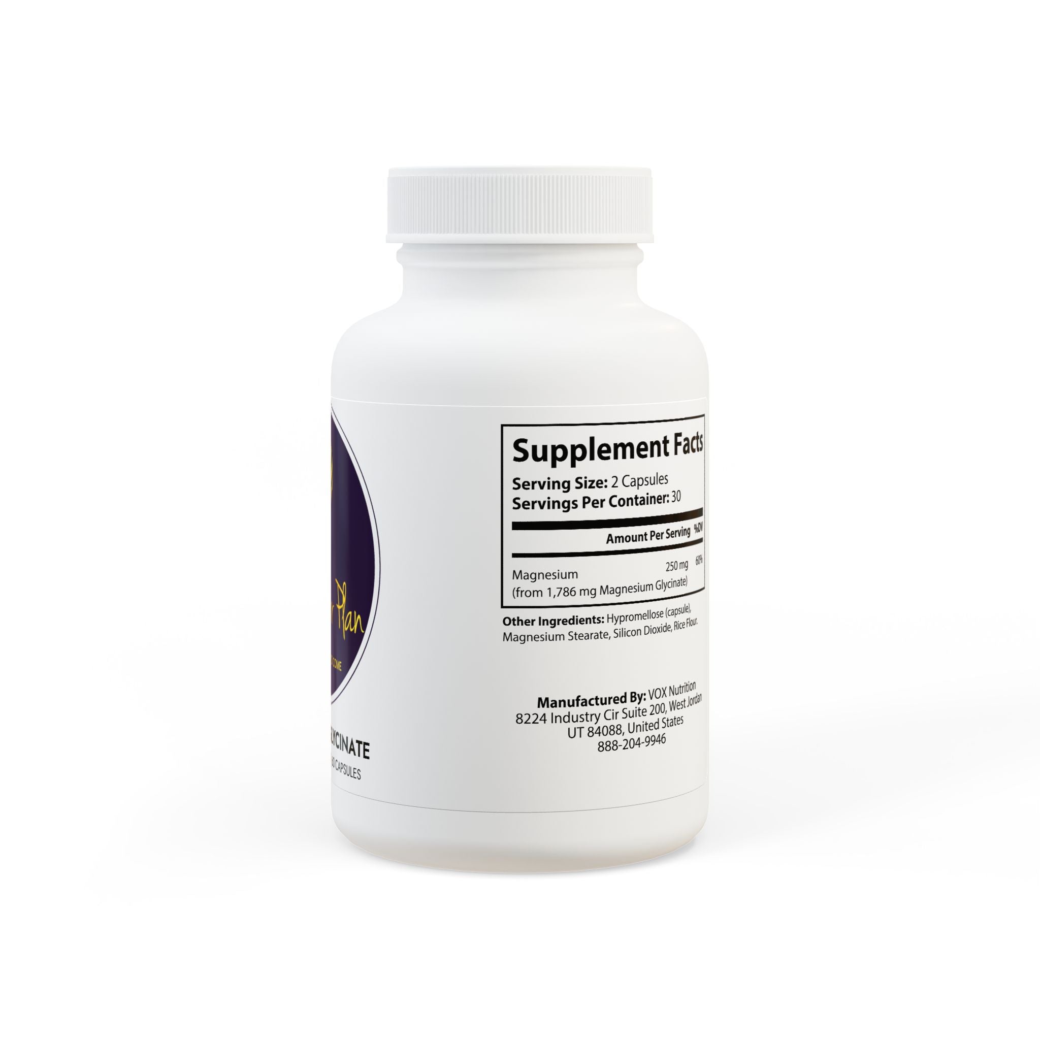 Magnesium Glycinate Supplement (60 Capsules)