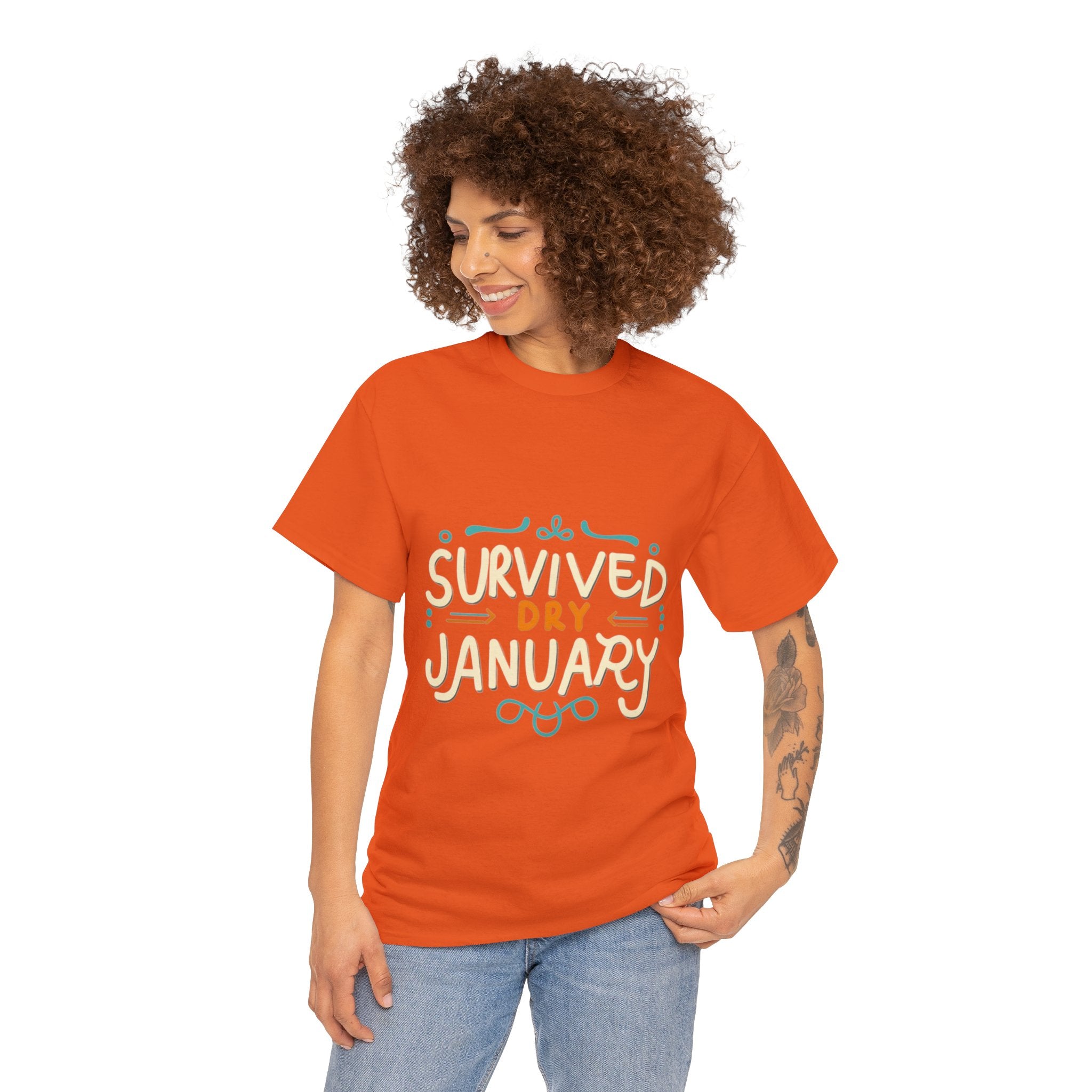 Survived Dry January - Unisex Heavy Cotton Tee