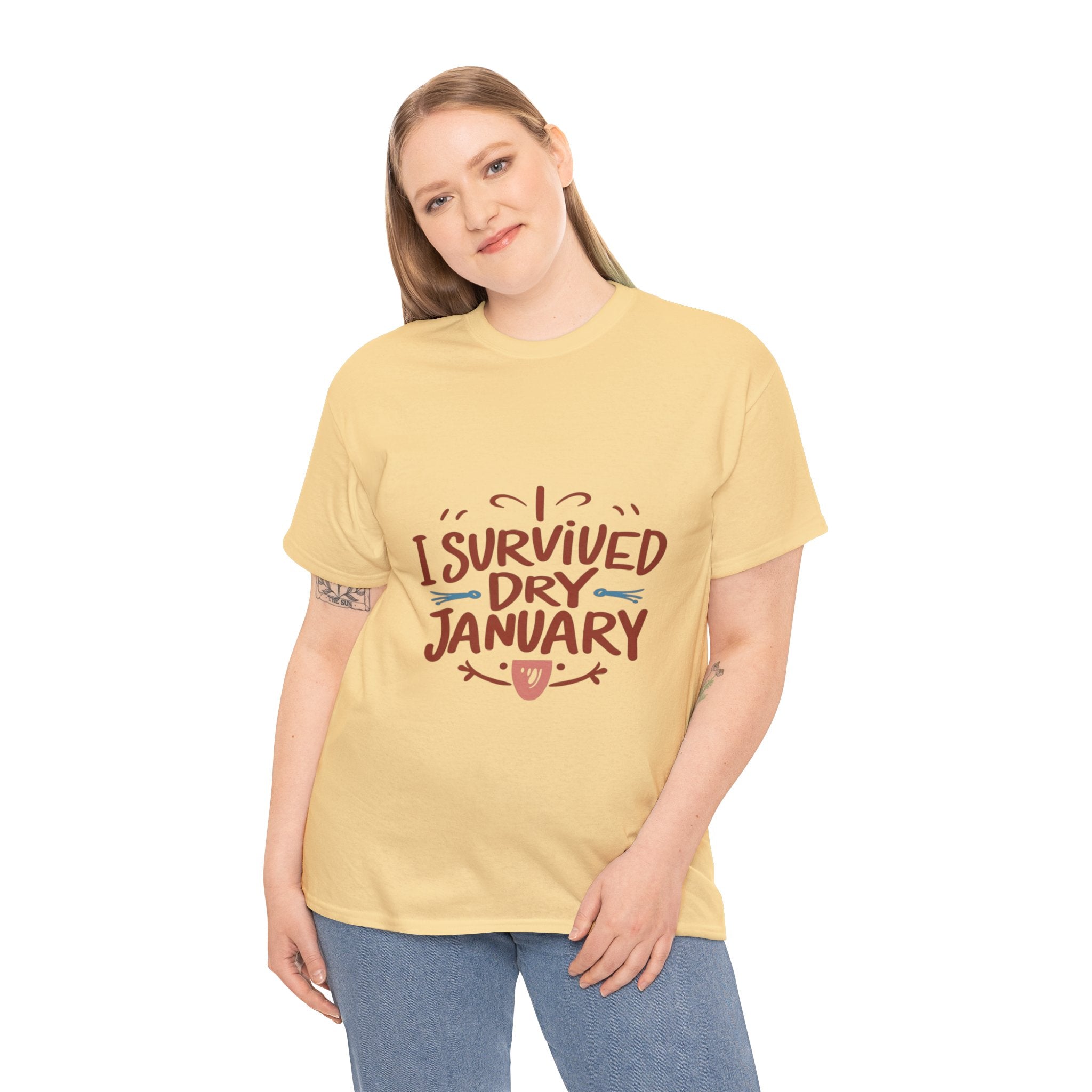 I Survived Dry January - Unisex Heavy Cotton Tee