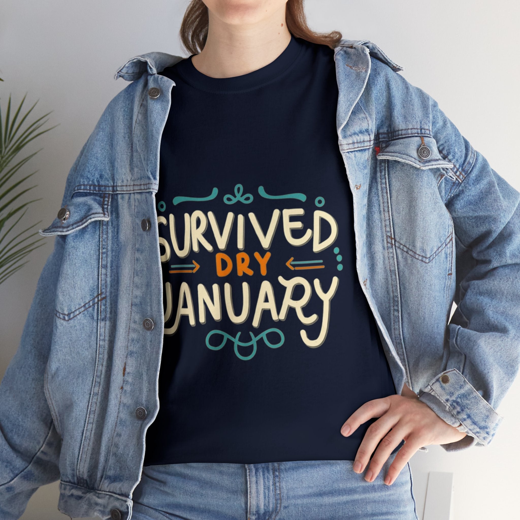 Survived Dry January - Unisex Heavy Cotton Tee