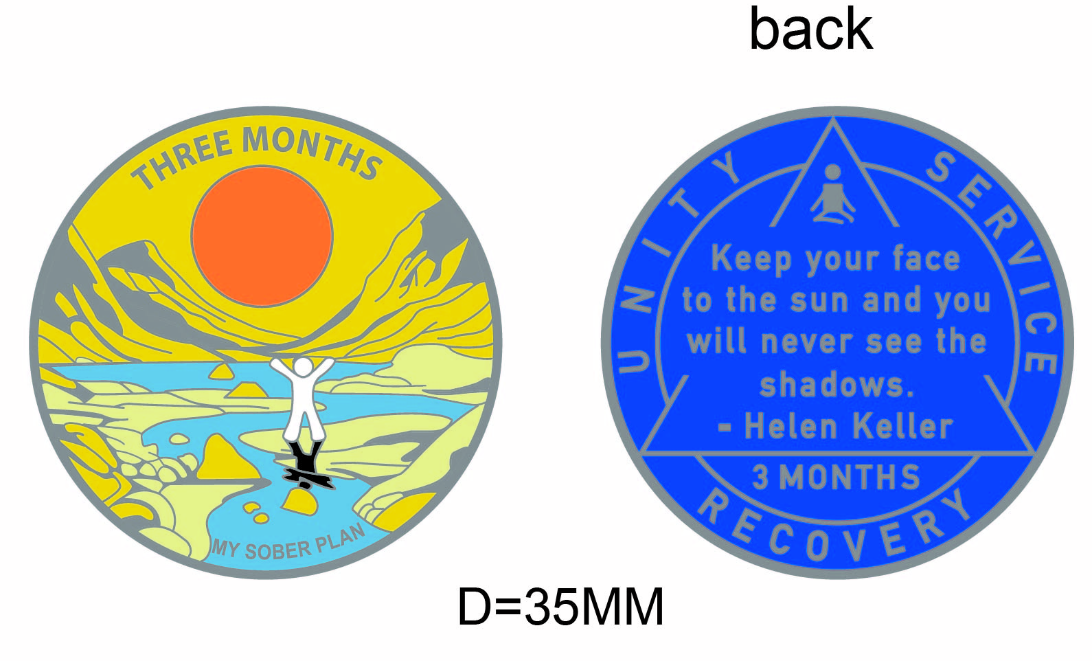 My Sober Plan - 3 Month Sobriety Chip