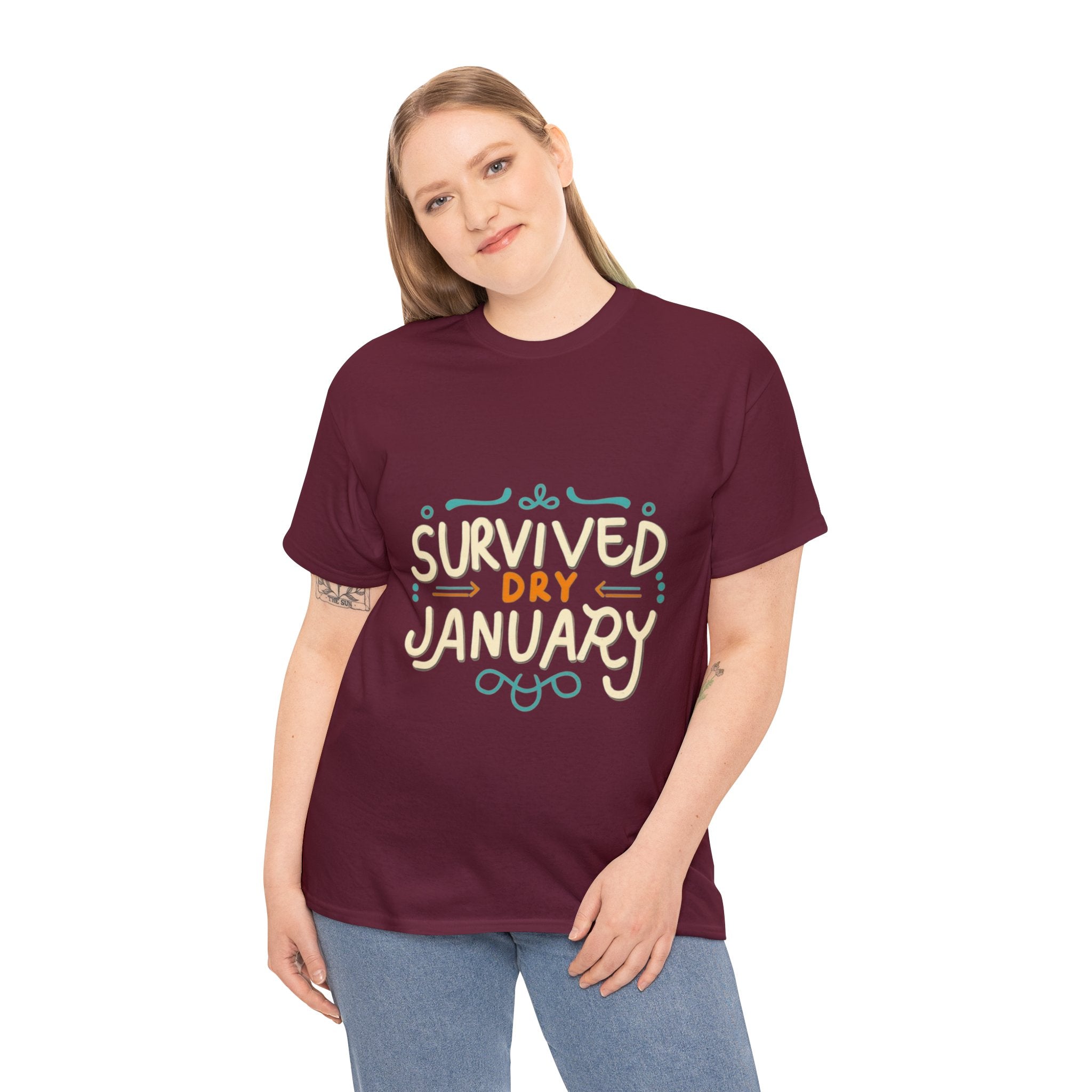 Survived Dry January - Unisex Heavy Cotton Tee