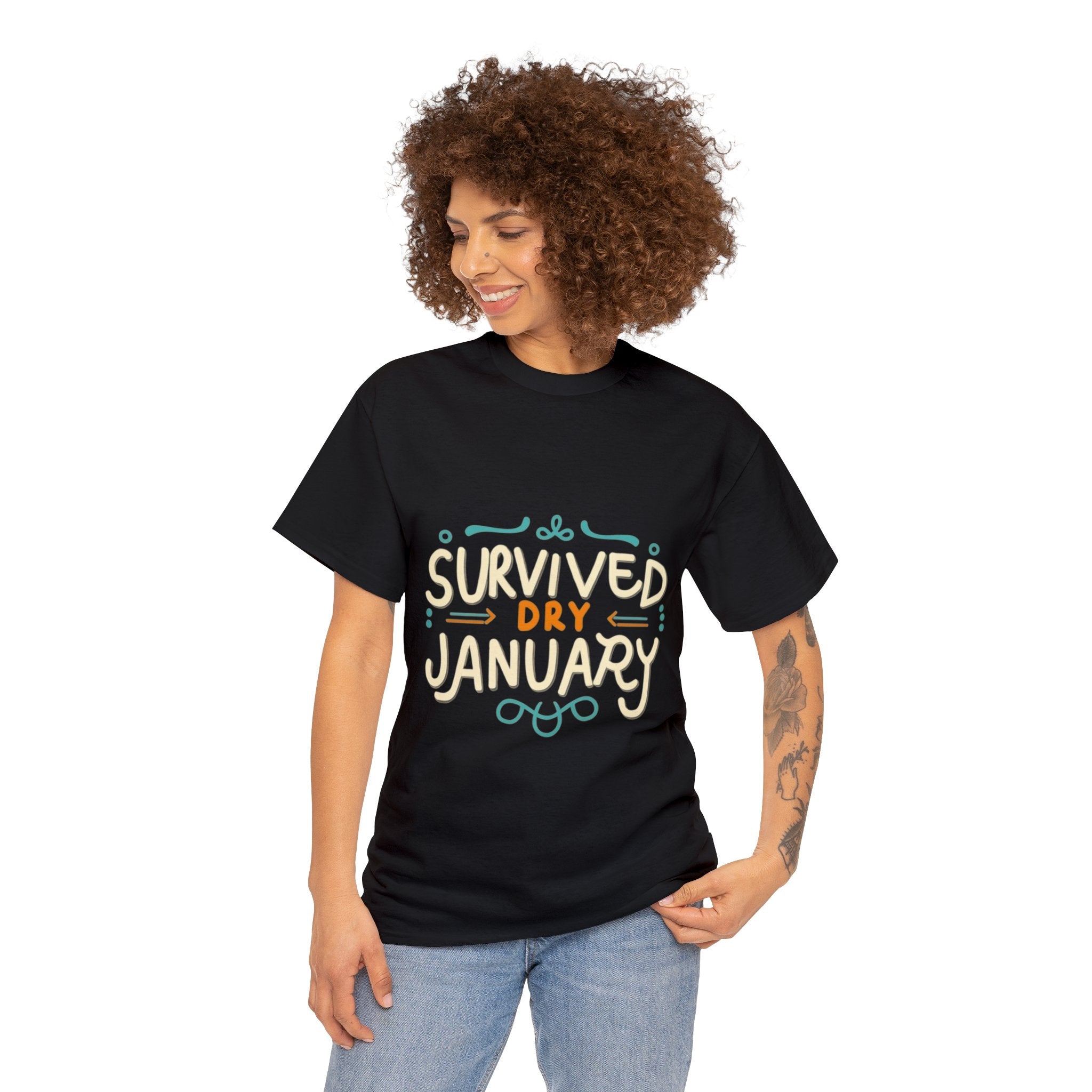 Survived Dry January - Unisex Heavy Cotton Tee