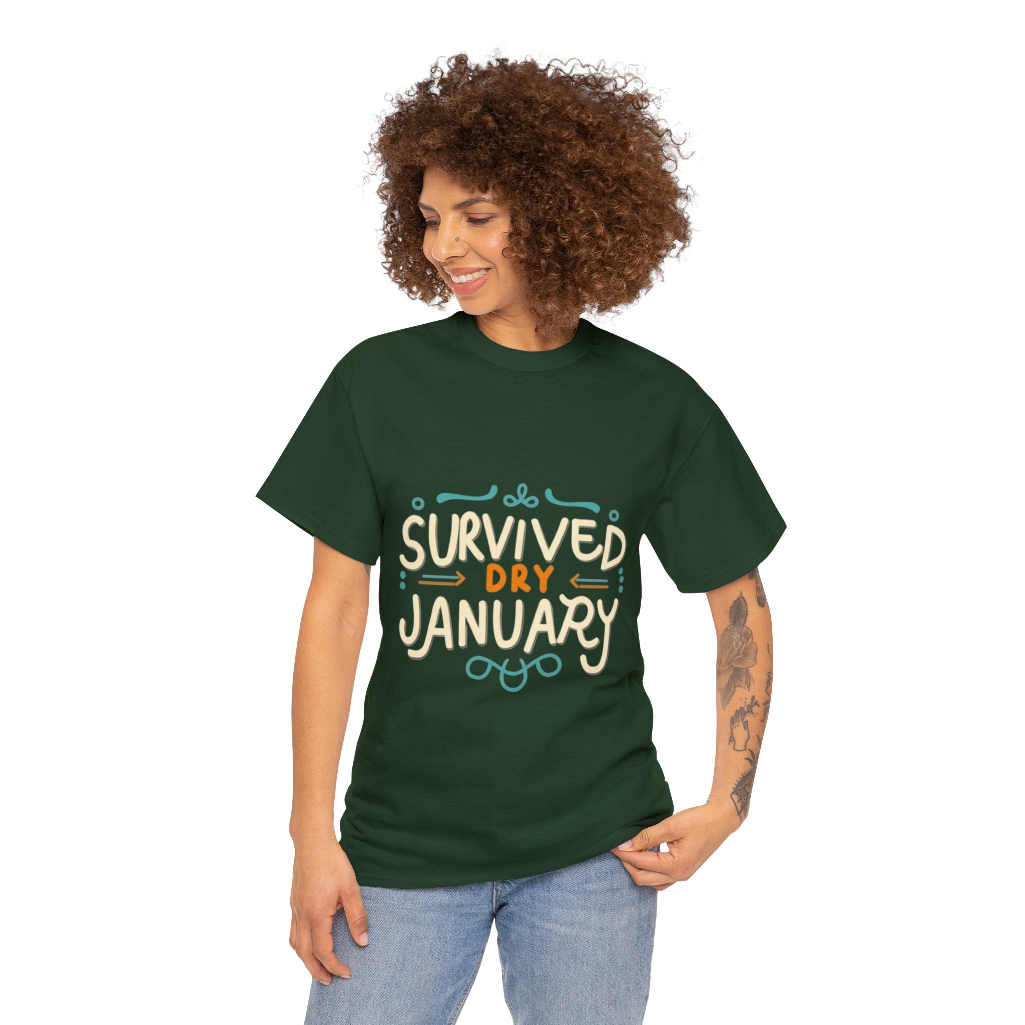 Survived Dry January - Unisex Heavy Cotton Tee