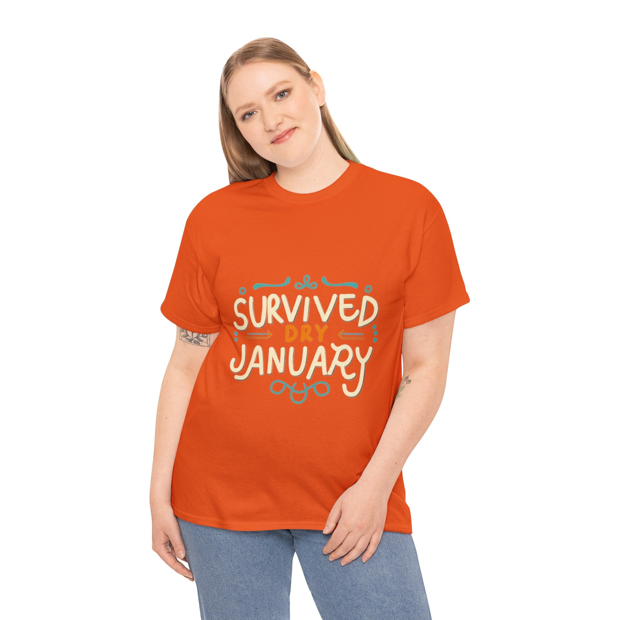 Survived Dry January - Unisex Heavy Cotton Tee