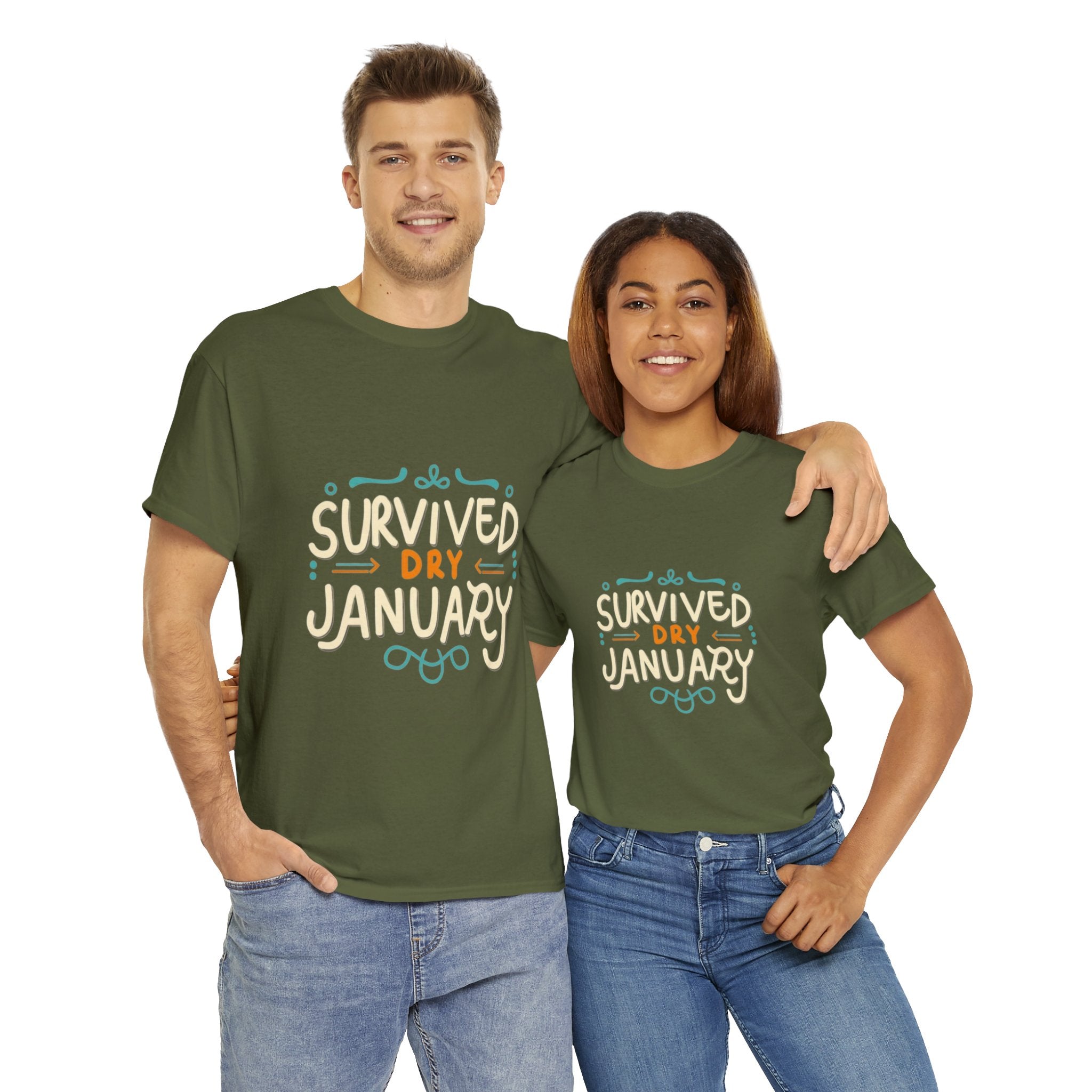 Survived Dry January - Unisex Heavy Cotton Tee