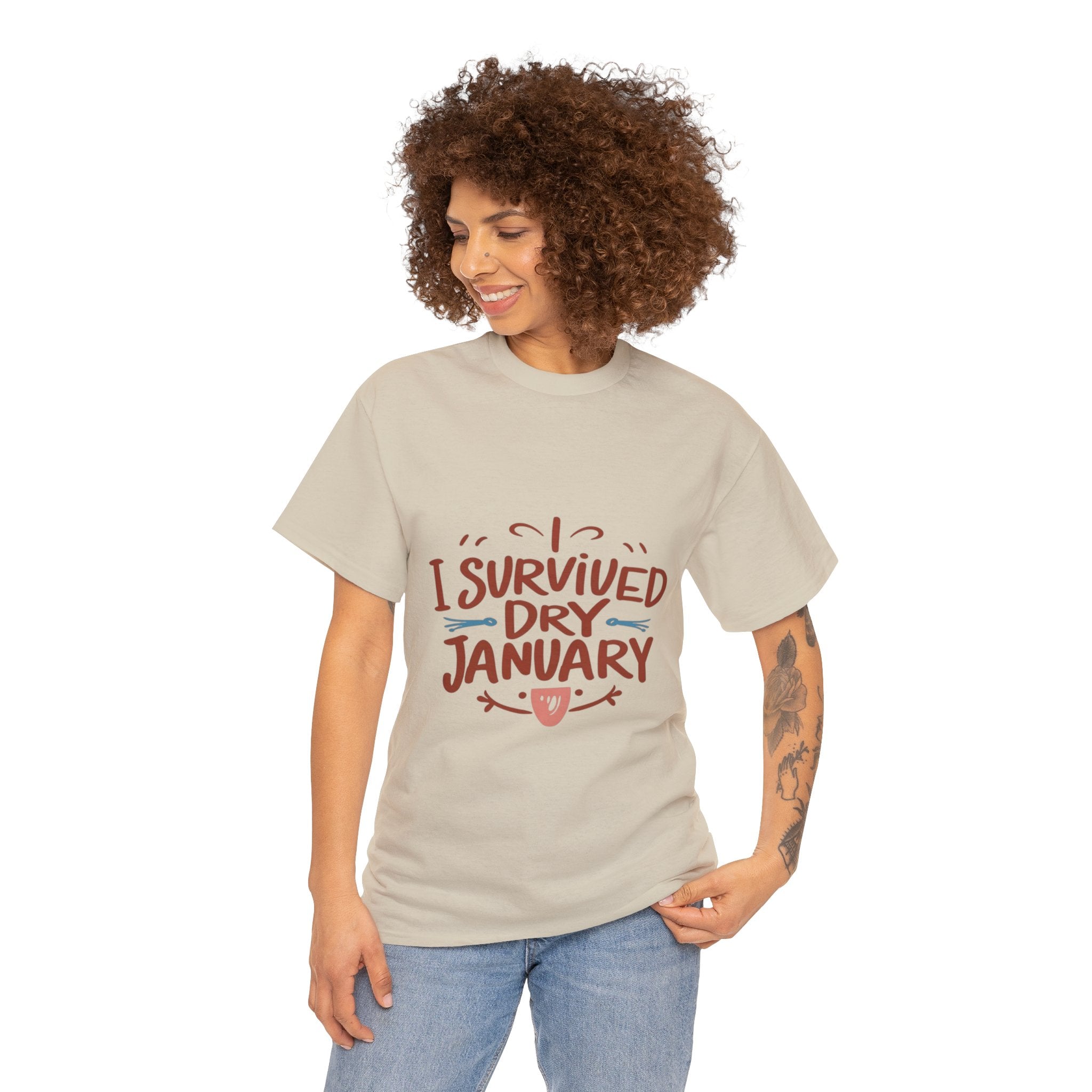 I Survived Dry January - Unisex Heavy Cotton Tee