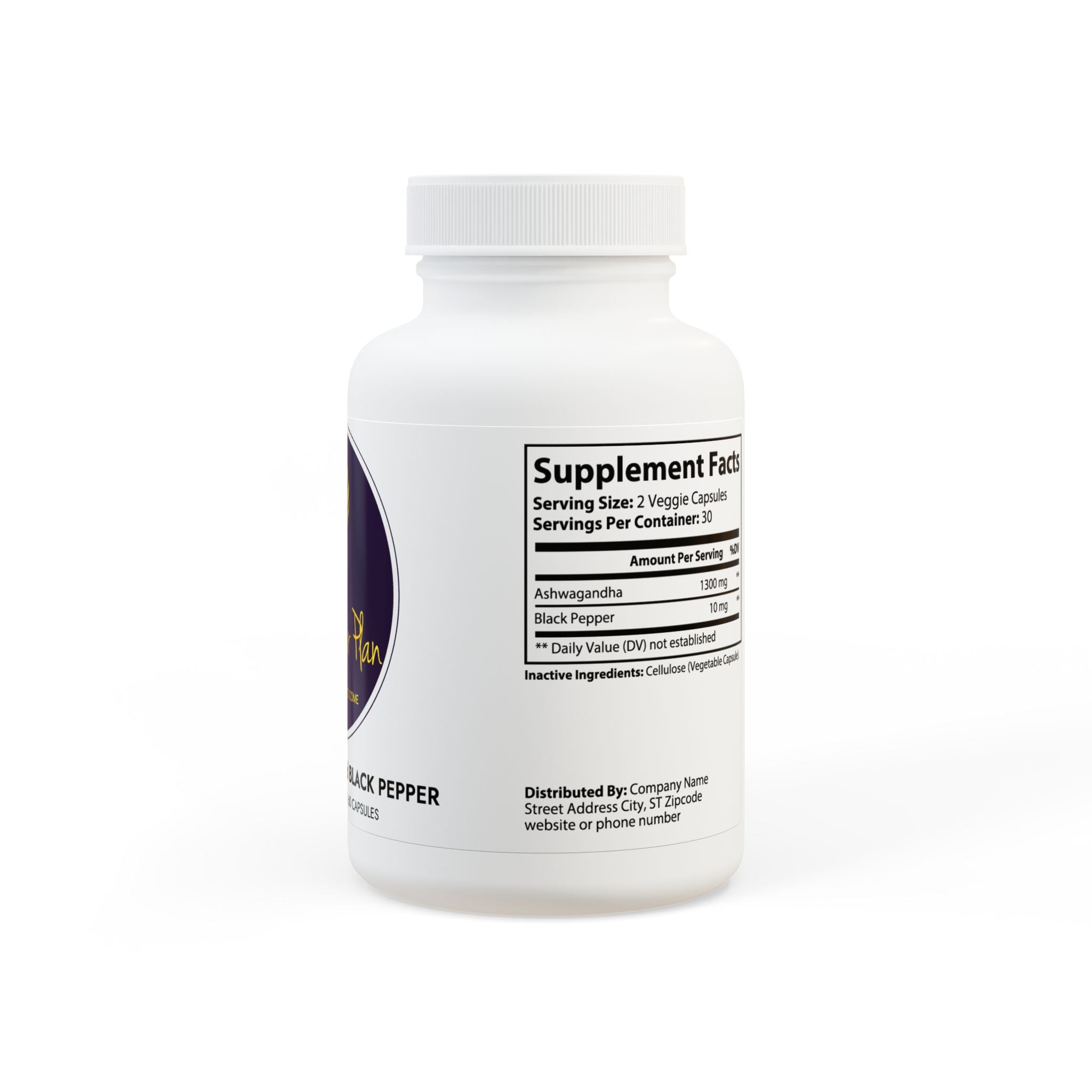 Ashwagandha and Black Pepper Supplement (60 capsules)