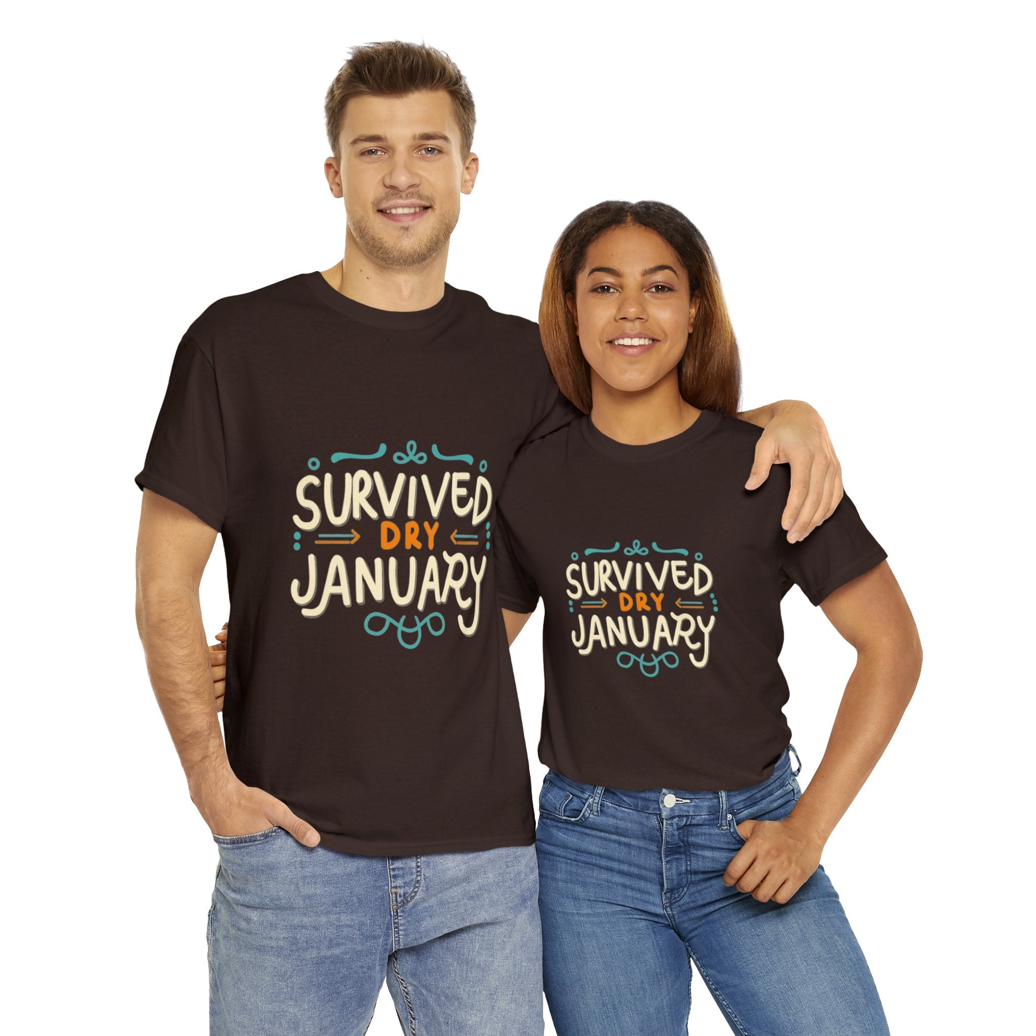 Survived Dry January - Unisex Heavy Cotton Tee