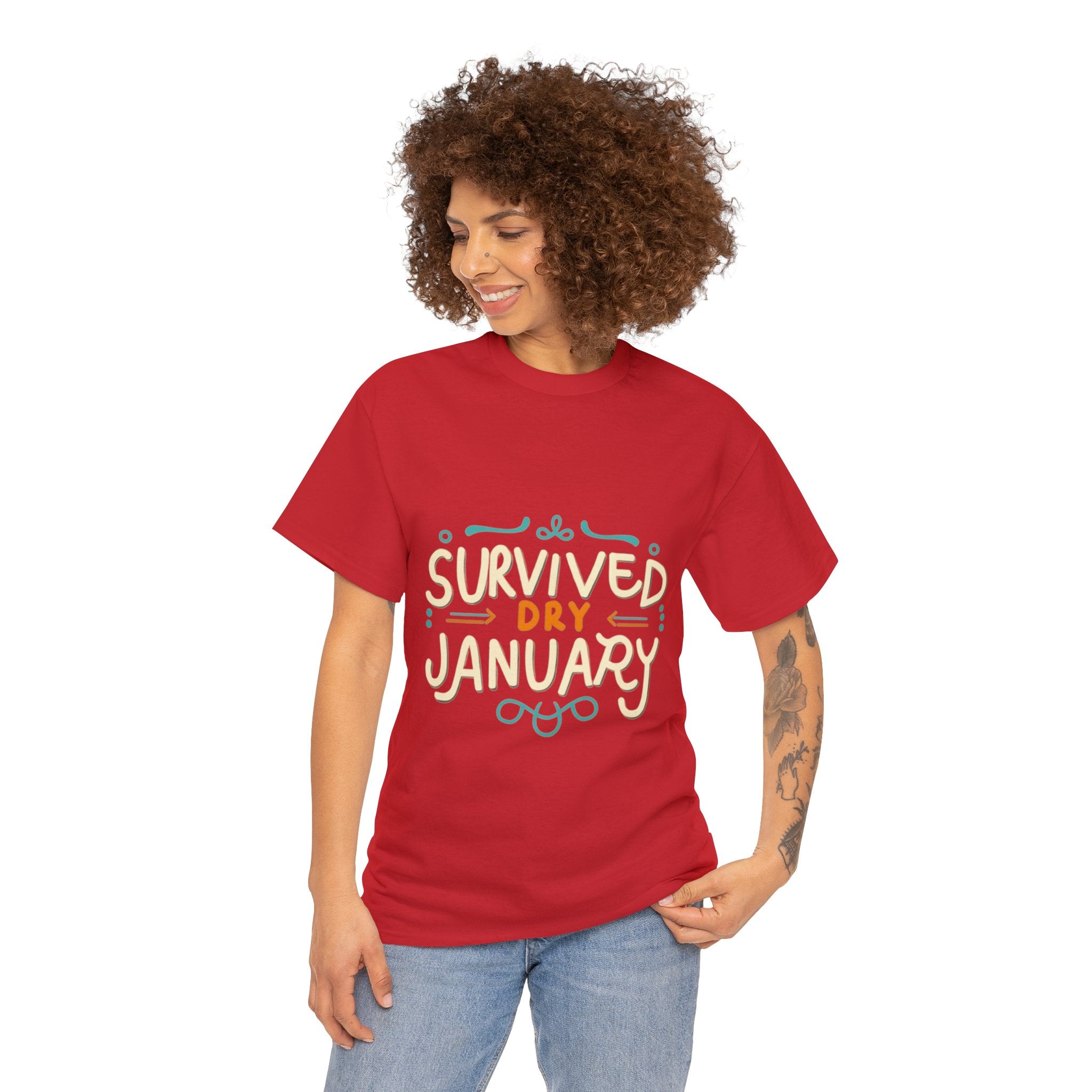 Survived Dry January - Unisex Heavy Cotton Tee