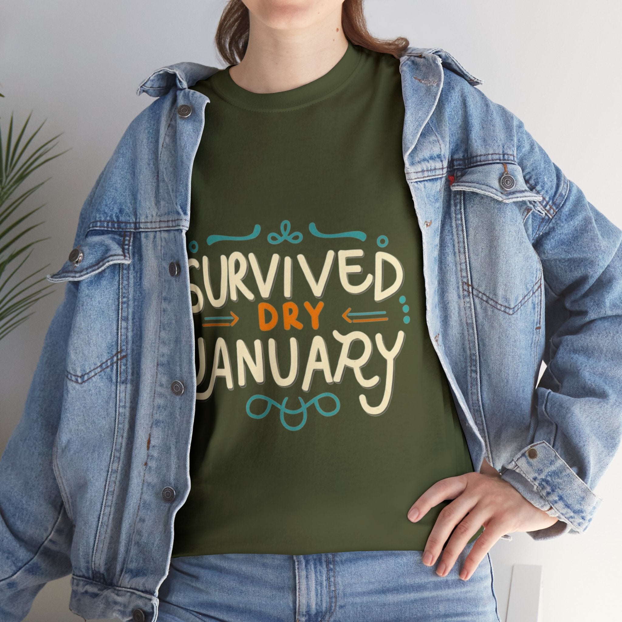 Survived Dry January - Unisex Heavy Cotton Tee