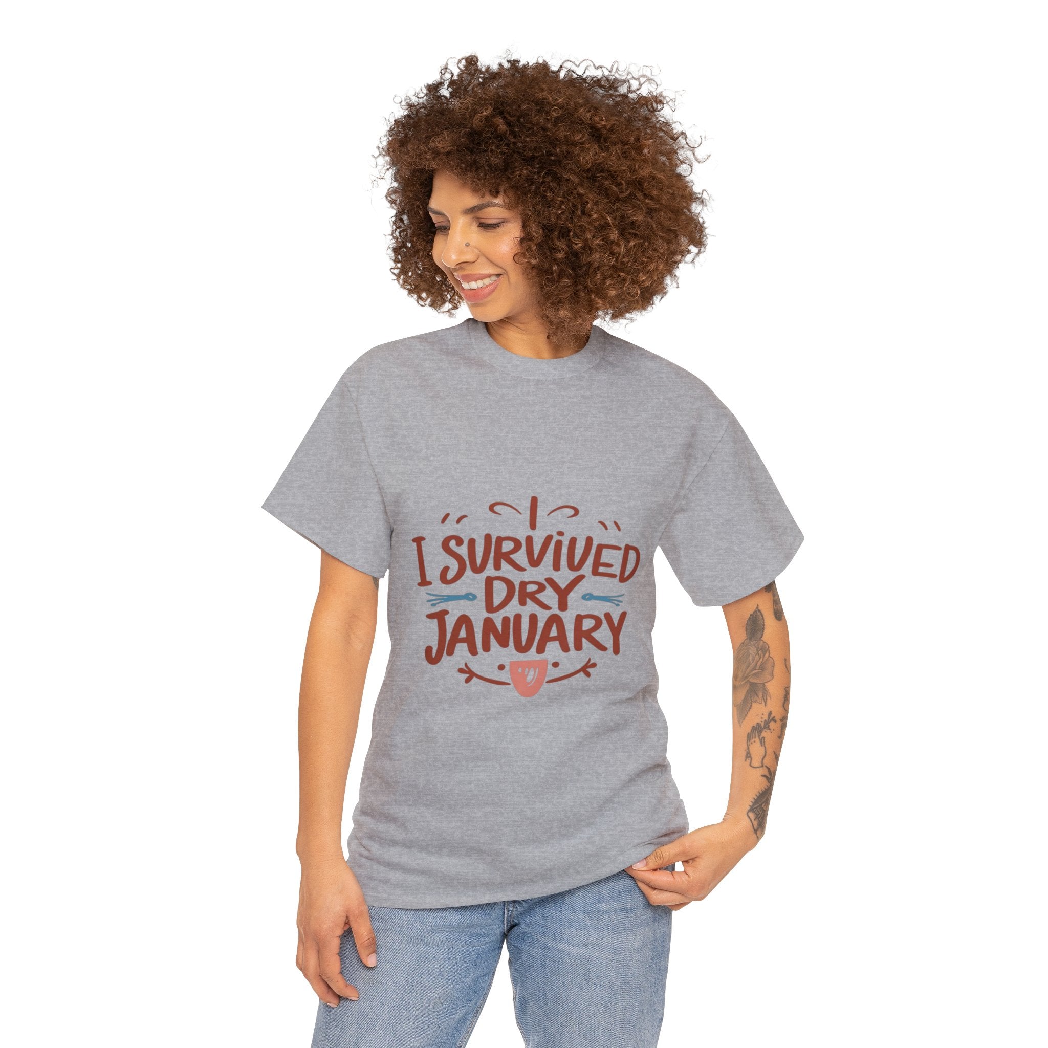 I Survived Dry January - Unisex Heavy Cotton Tee