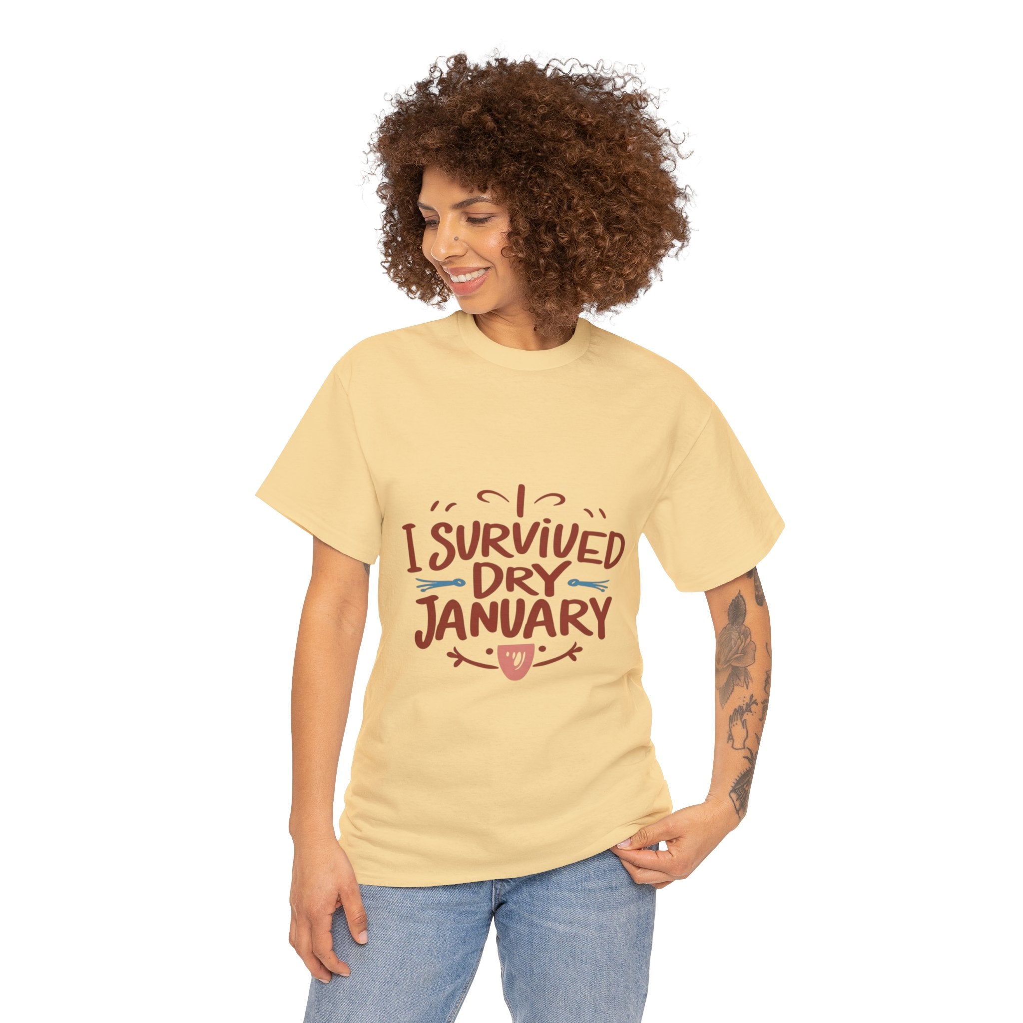 I Survived Dry January - Unisex Heavy Cotton Tee