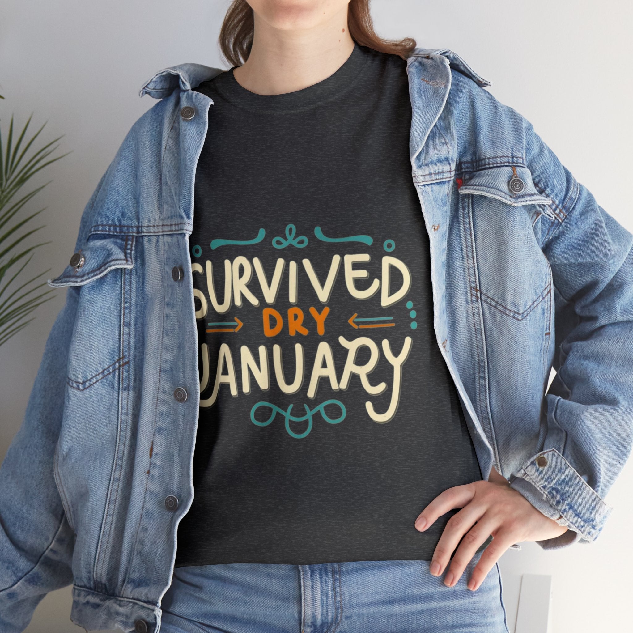 Survived Dry January - Unisex Heavy Cotton Tee