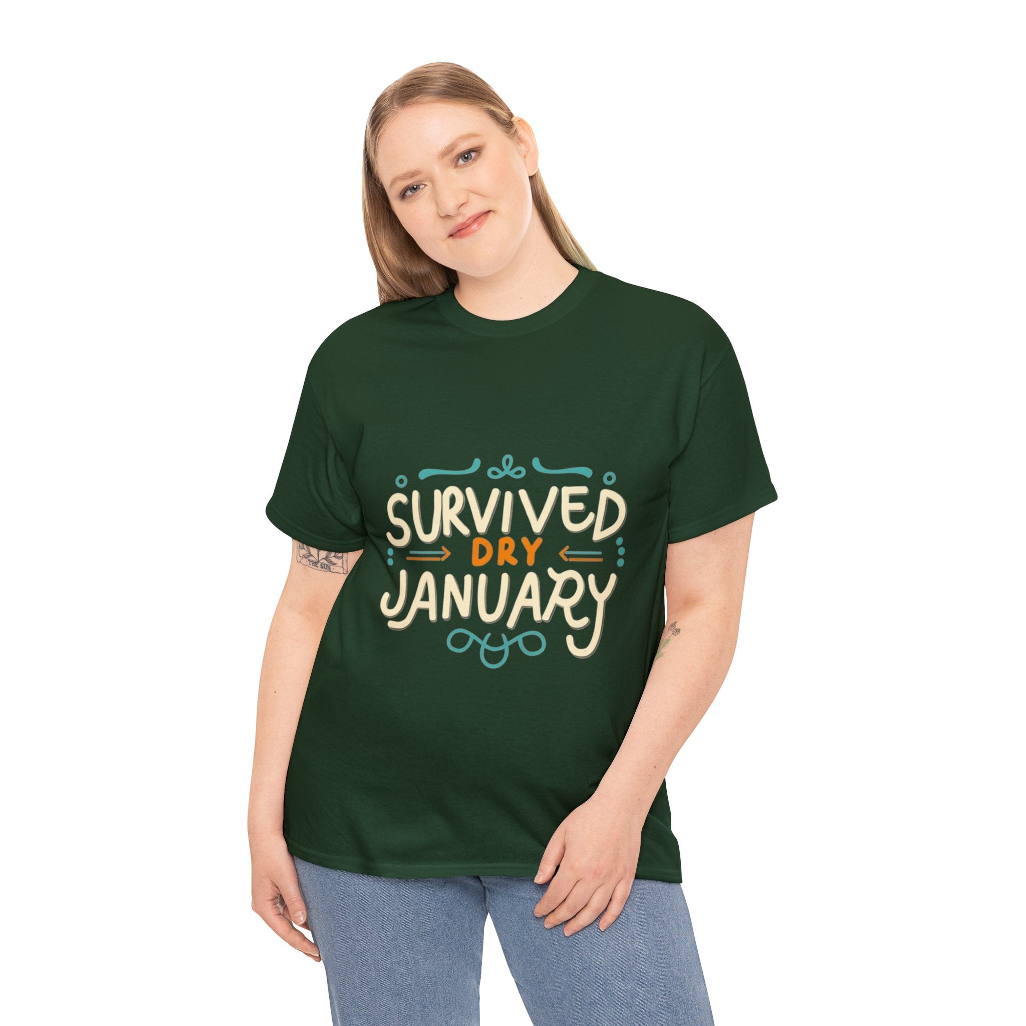 Survived Dry January - Unisex Heavy Cotton Tee